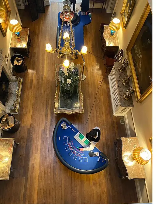 Guests enjoying the roulette table