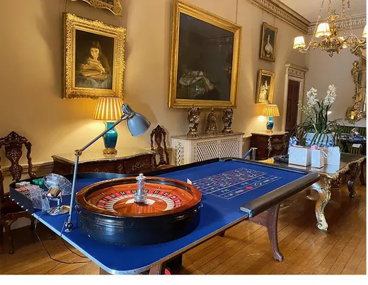 Fun casino tables at a wedding reception